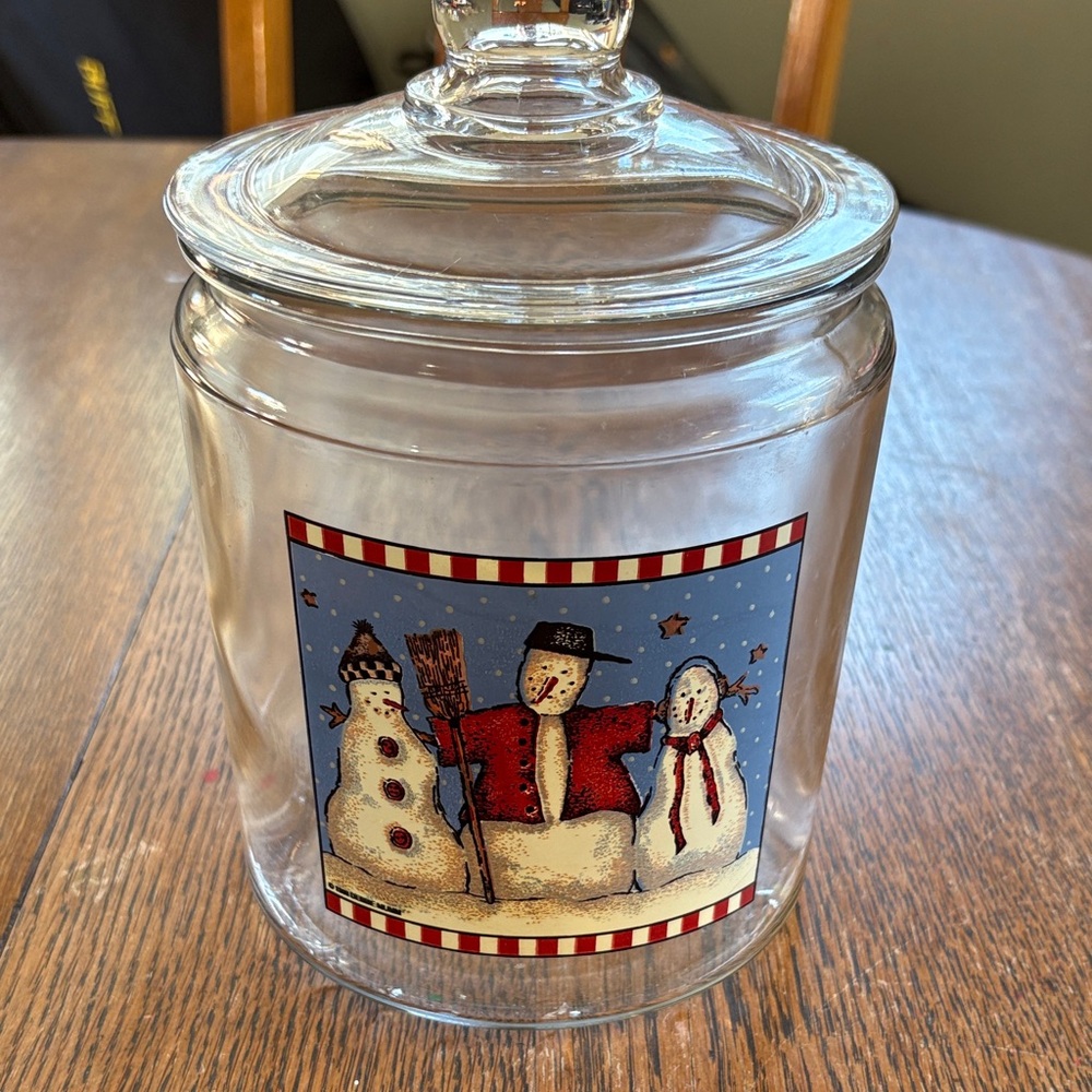 Vintage 1998 SNOWMAN SERENADE Cookie Jar Debbie Mumm